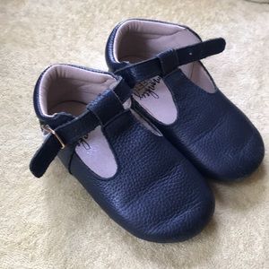 Navy blue monkey feet USA moccasins